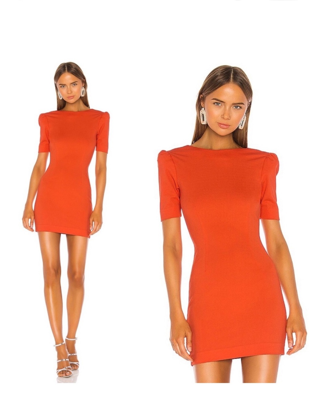 NBD Dani Mini Dress Low Back Orange Red Size XS